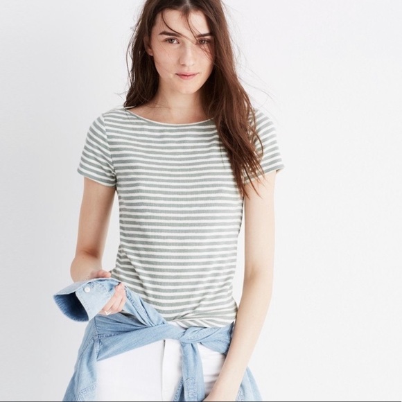 Madewell Tops - Madewell Roberta musical stripe tee boat neck S